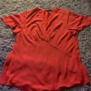 White House Black Market Red blouse with loose sleeves
